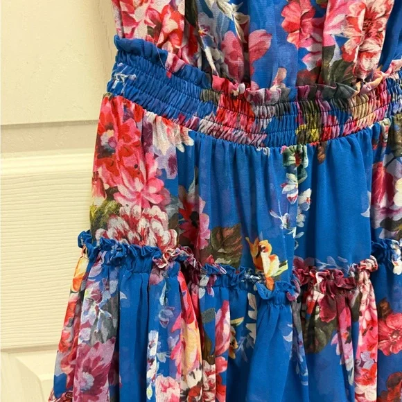 MISA Los Angeles Floral Smocked Wist Mini Dress - Picture 4 of 13